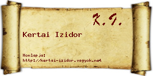 Kertai Izidor névjegykártya